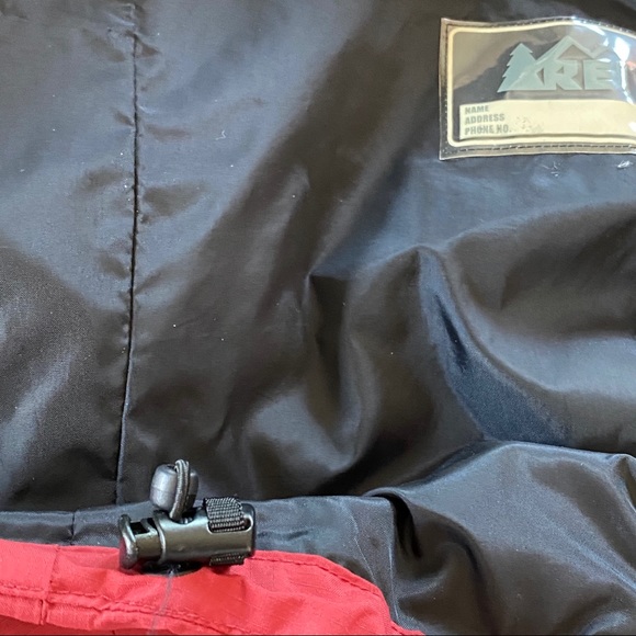 REI Color Block Water Repellent Hooded Rain Jacket w Pockets Sz M w MEASUREMENTS - Picture 9 of 16
